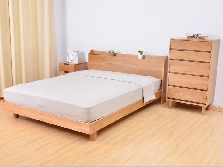 Oak solidwood double bed