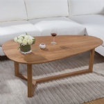 纯实木白橡木创意水滴咖啡桌
