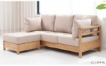 Hot Sale Modern Oak Solid Wood Living Three Seater Sofa